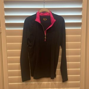 Lily Pulitzer- UPF 50+ Luxletic Justine Pullover- Navy, Size Large